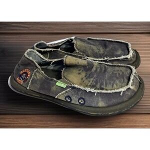 Sanuk Kids Vagabond Boys Grateful Dead Green Navy Size US Boys 3